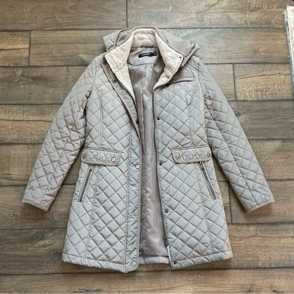 Rugby Ralph Lauren Women's Quilted Tan Puffer Coat